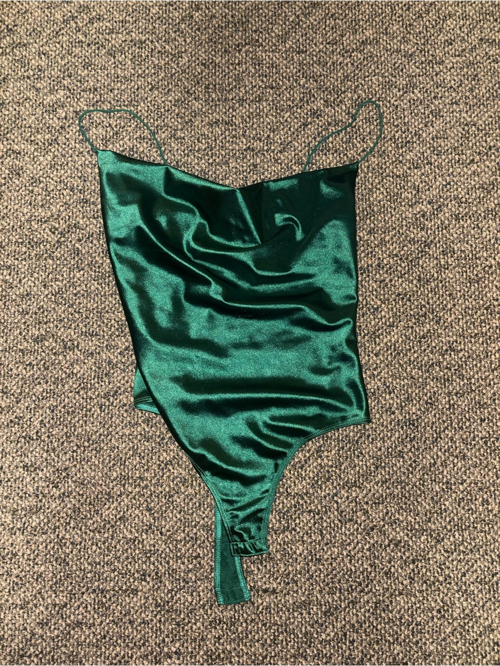 Emerald Green Satin One-Piece Bodysuit - Kids